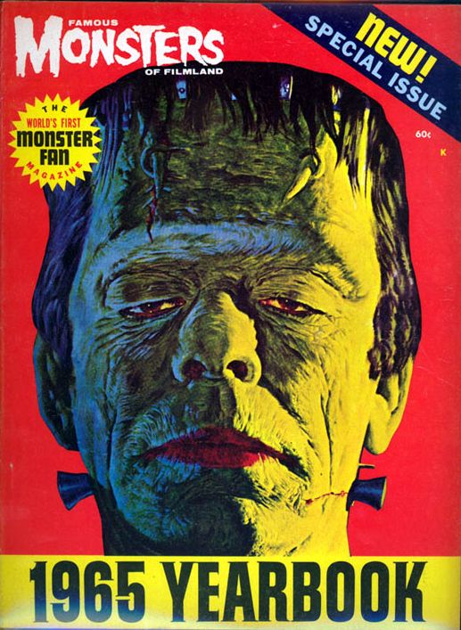 FAMOUS MONSTERS OF FILMLAND magazine side cover  Year Book  1965
