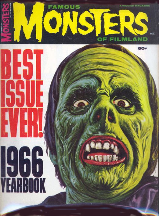 FAMOUS MONSTERS OF FILMLAND magazine side cover  Year Book  1966