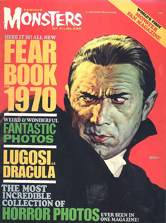 FAMOUS MONSTERS OF FILMLAND magazine side cover  Year Book  1970