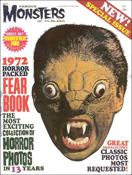 FAMOUS MONSTERS OF FILMLAND magazine side cover  Year Book  1972