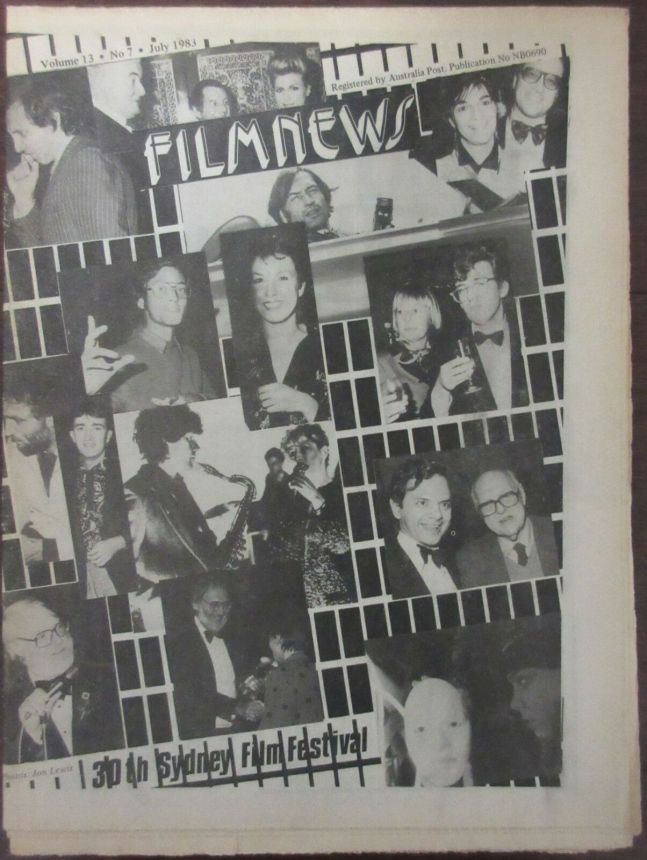 FILMNEWS magazine side cover  July 1983