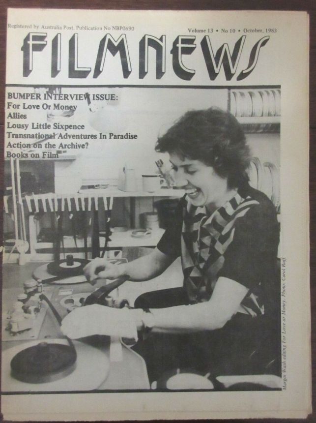 FILMNEWS magazine side cover  October 1983
