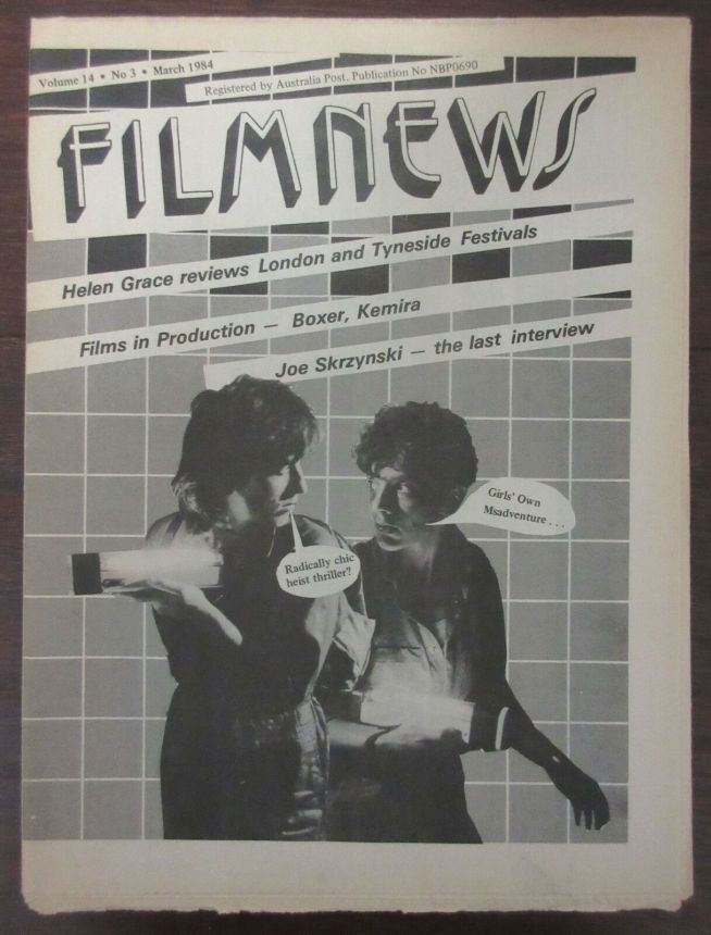 FILMNEWS magazine side cover  March 1984