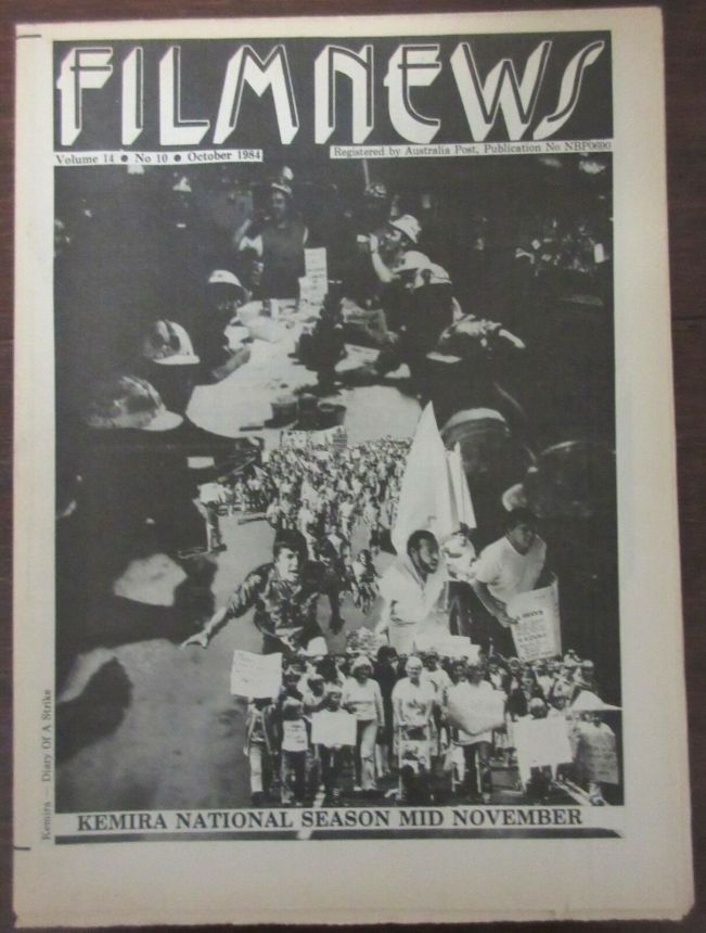 FILMNEWS magazine side cover  October 1984