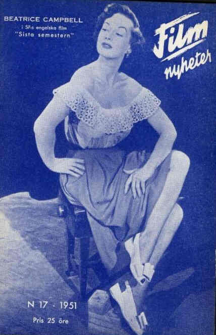 FILMNYHETER magazine side cover Issue 17   1951