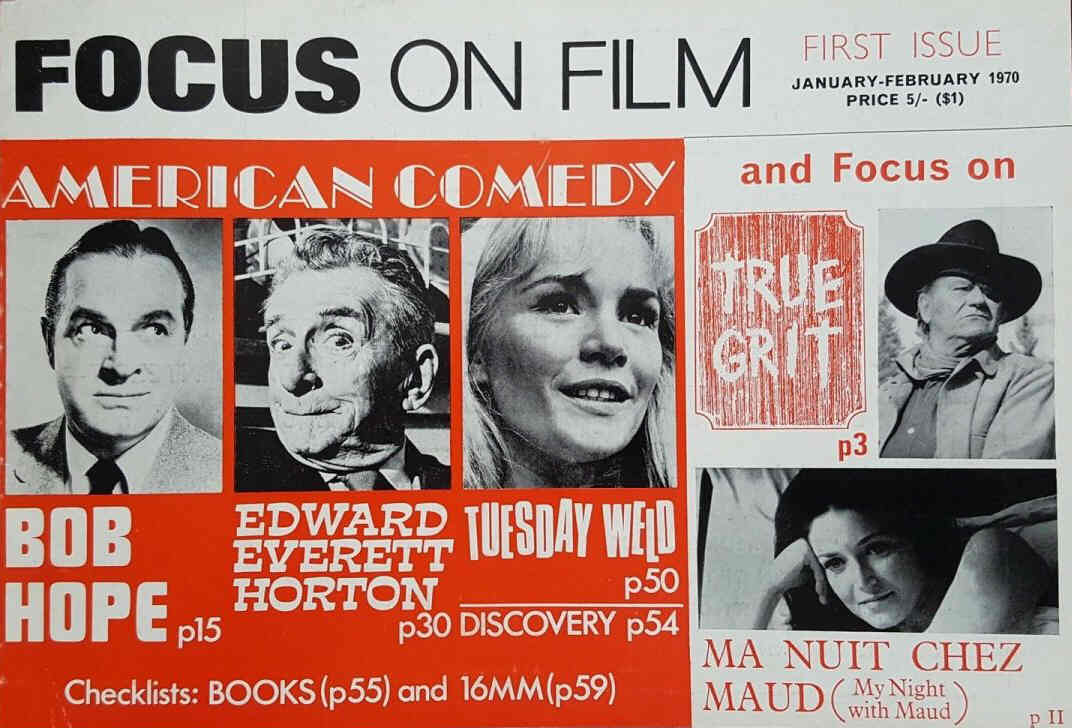 FOCUS ON FILM magazine side cover Issue 1 January/February 1970