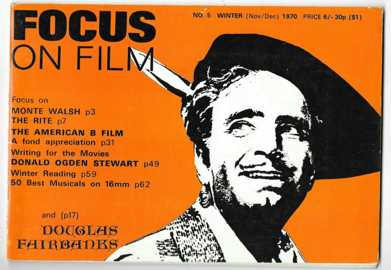 FOCUS ON FILM magazine side cover Issue 5 Winter 1970