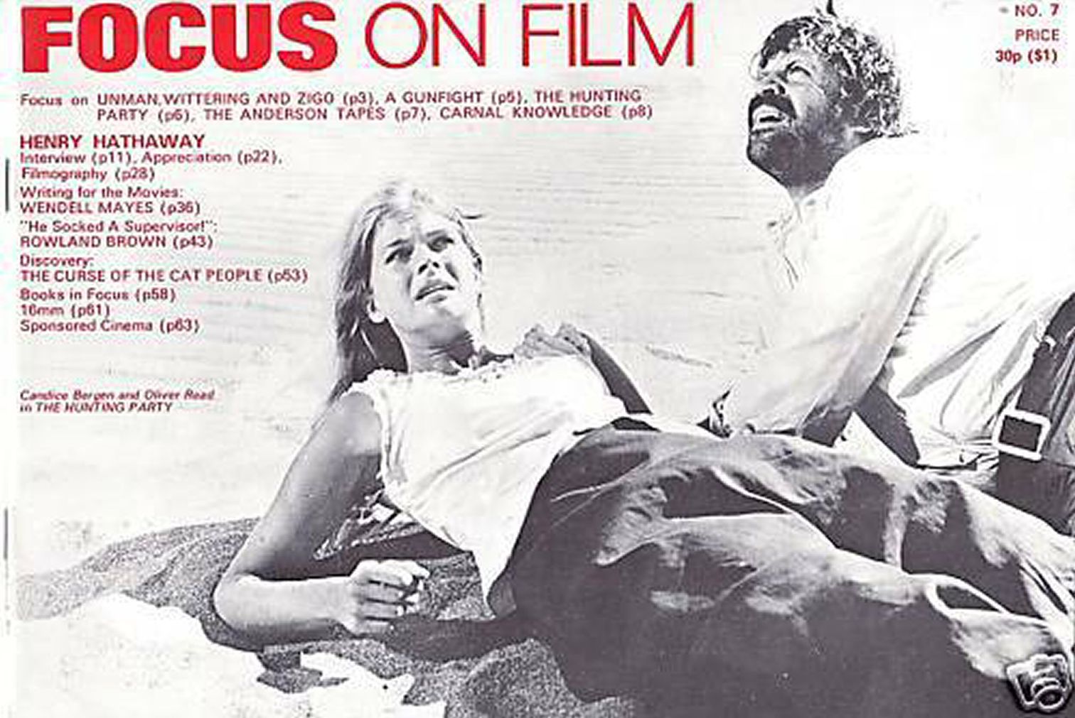 FOCUS ON FILM magazine side cover Issue 7  1971