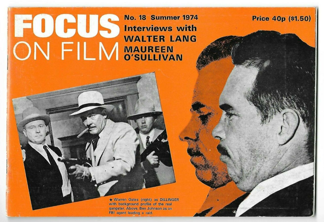 FOCUS ON FILM magazine side cover Issue 18 Summer 1974
