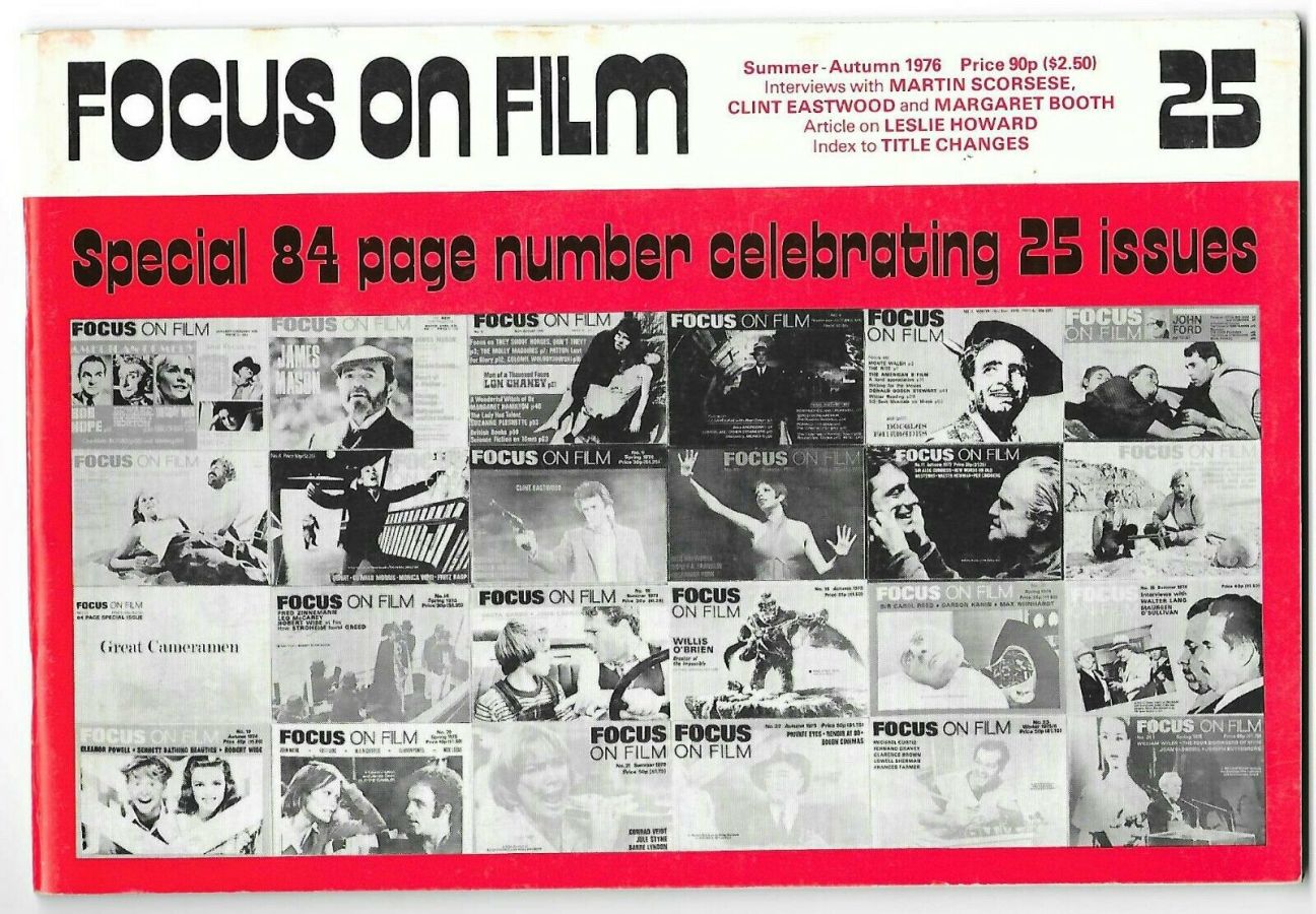 FOCUS ON FILM magazine side cover Issue 25 Autumn 1976
