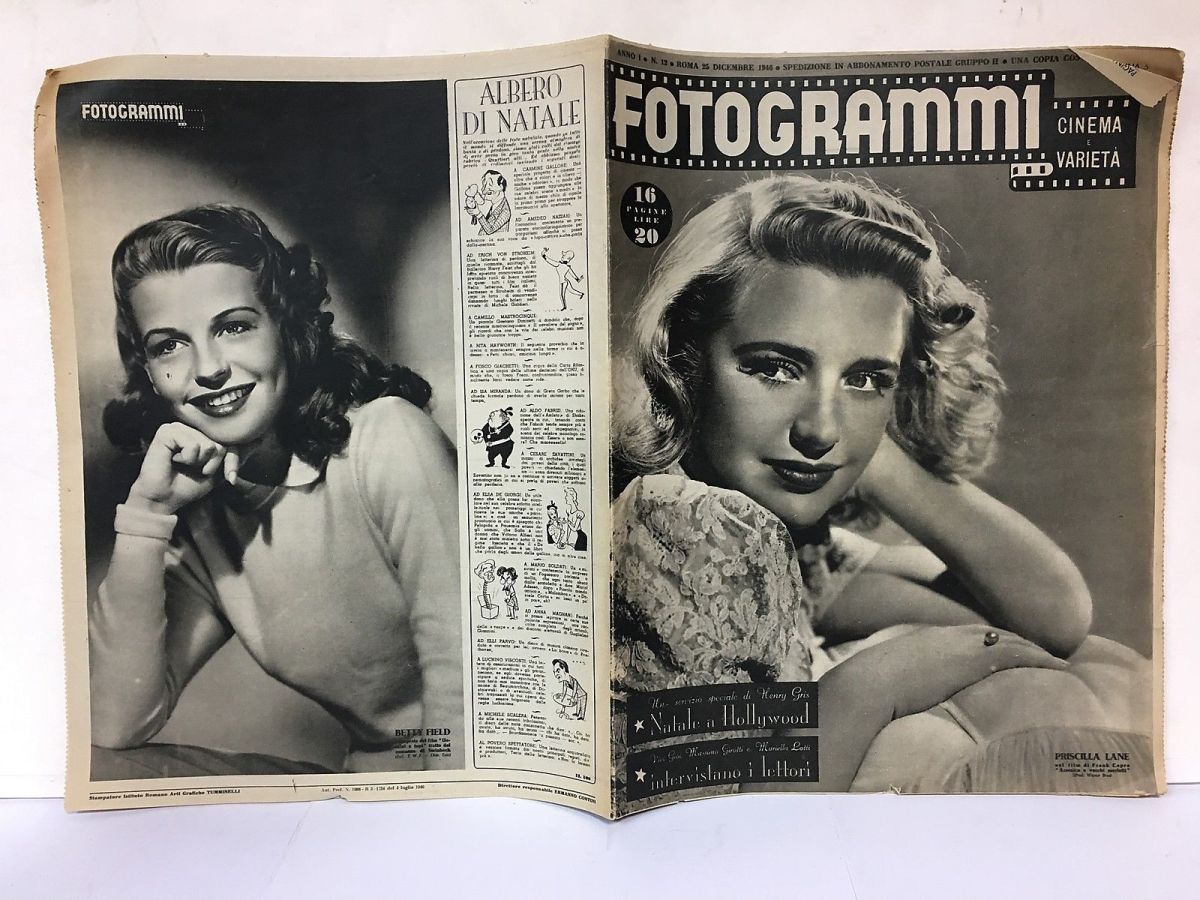FOTOGRAMMI magazine side cover Issue 12 25 December 1946