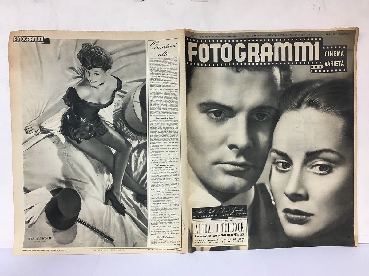 FOTOGRAMMI magazine side cover Issue 12 7 June 1947