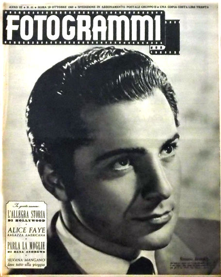 FOTOGRAMMI magazine side cover Issue 41 19 October 1948