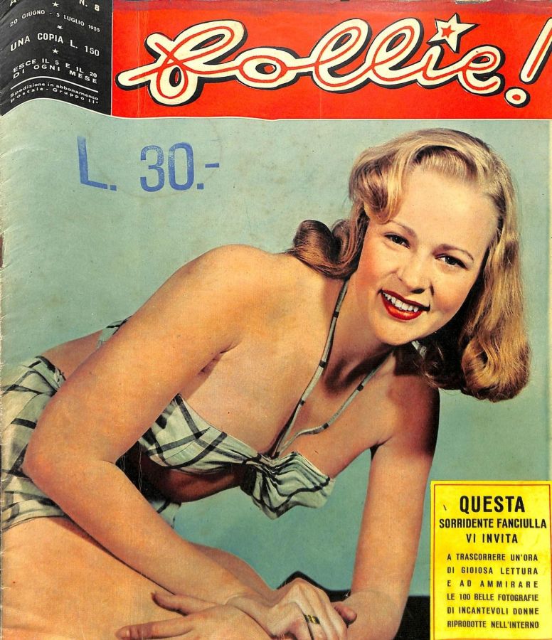 FOLLIE! magazine side cover Issue 8  June/July 1955