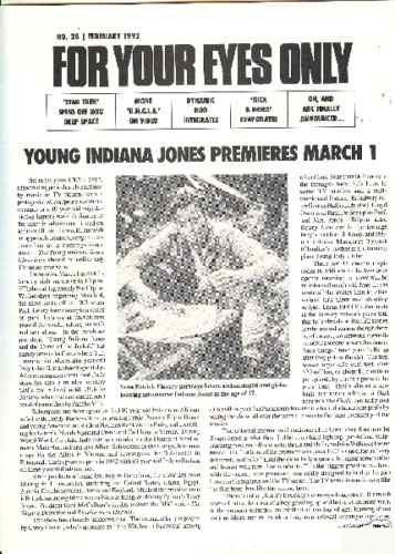 FOR YOUR EYES ONLY magazine side cover Issue 28 February 1992