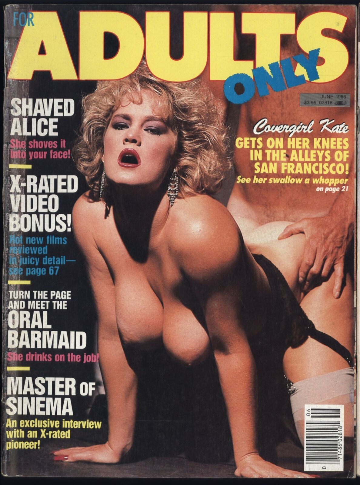FOR ADULTS ONLY magazine side cover  June 1986