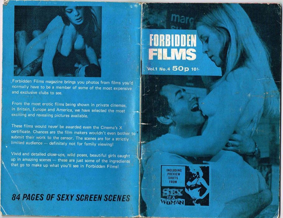 FORBIDDEN FILMS magazine side cover Issue 4 Vol 1 # 4 1971