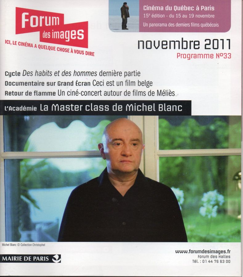 FORUM DES IMAGES magazine side cover Issue 33  November 2011