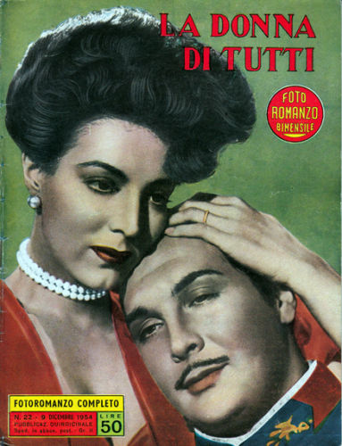 FOTO ROMANZO BIMENSILE magazine side cover Issue 22 9 December 1954