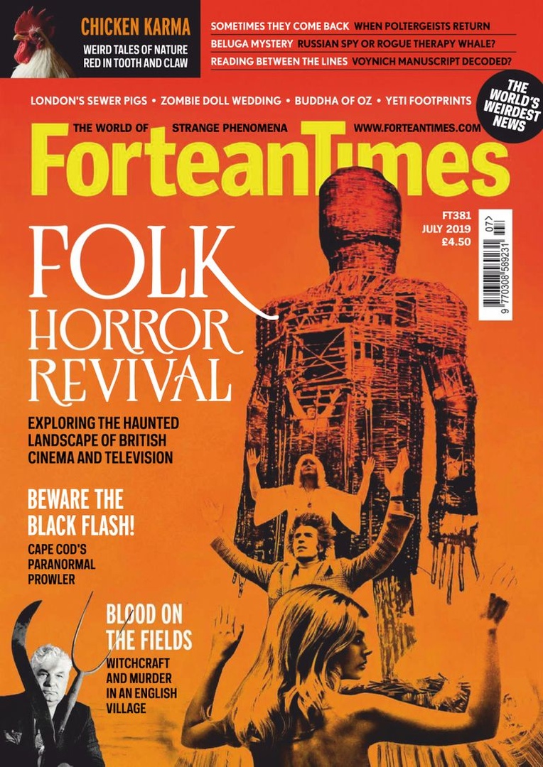 FORTEAN TIMES magazine side cover Issue 381  July 2019
