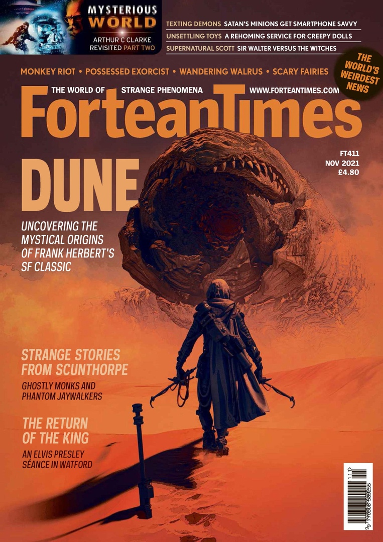FORTEAN TIMES magazine side cover Issue 411  November 2021