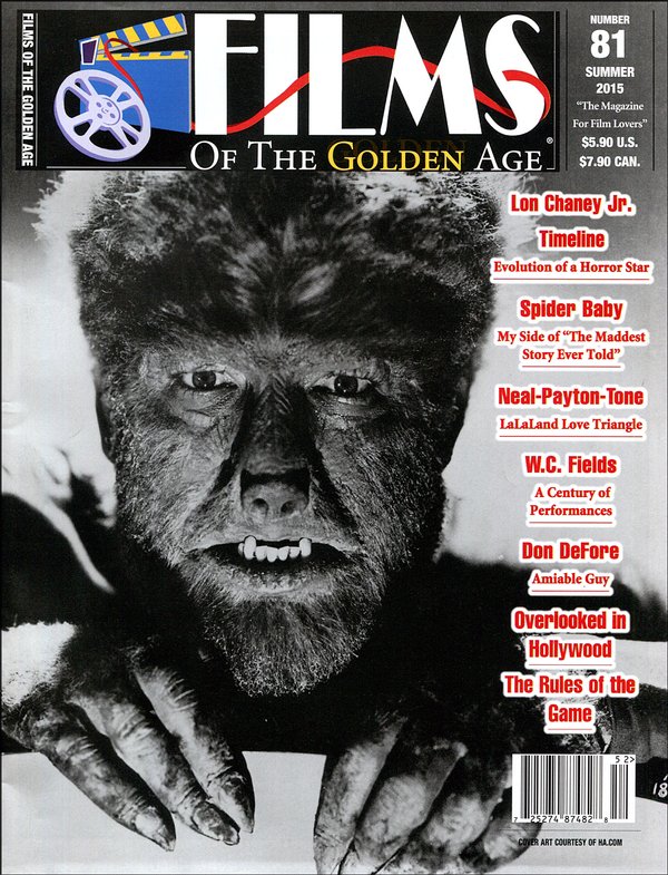 FILMS OF THE GOLDEN AGE magazine side cover Issue 81 Summer 2015