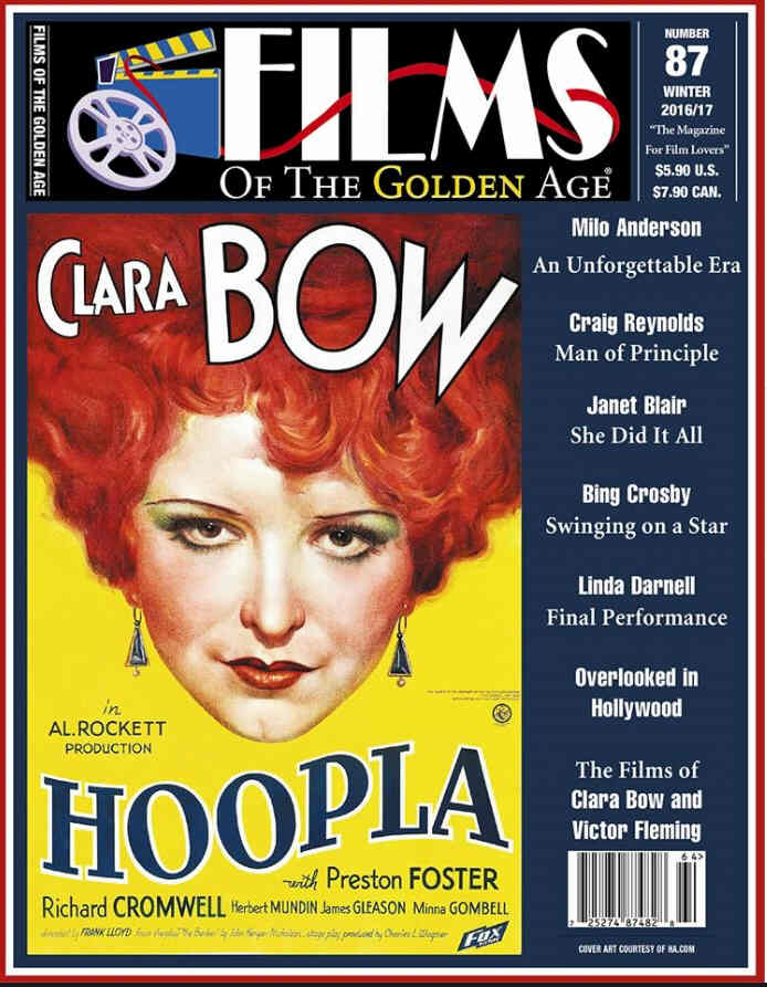 FILMS OF THE GOLDEN AGE magazine side cover Issue 87 Winter 2016