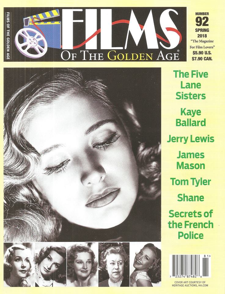 FILMS OF THE GOLDEN AGE magazine side cover Issue 92 Spring 2018