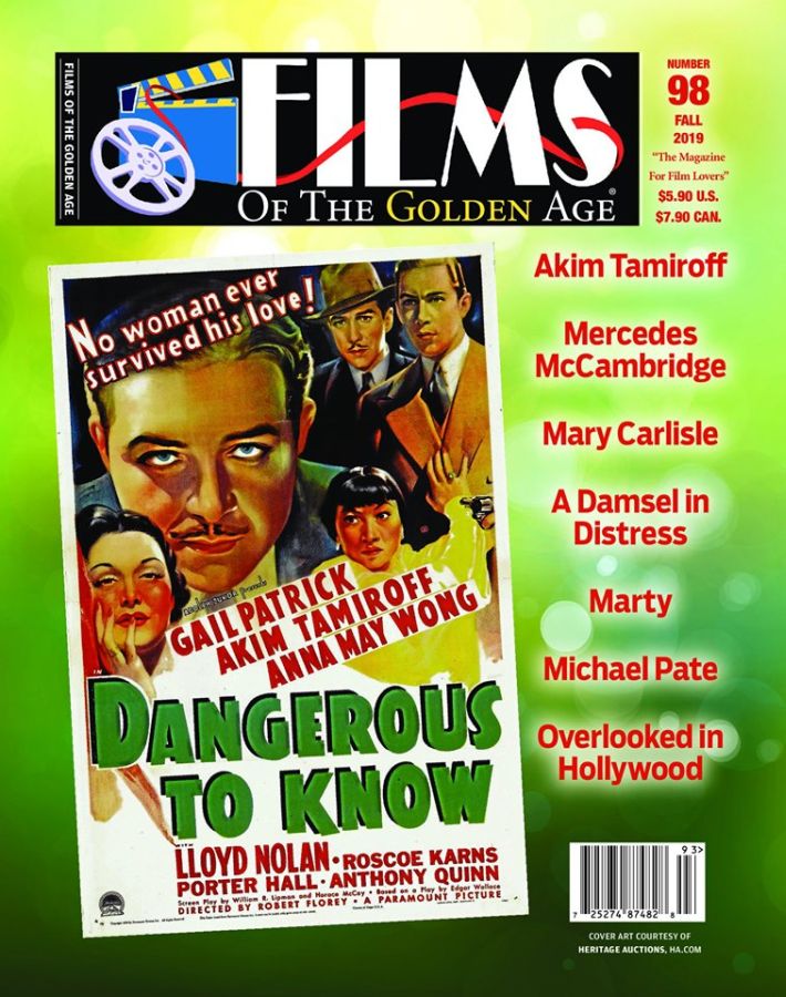 FILMS OF THE GOLDEN AGE magazine side cover Issue 98 Fall 2019