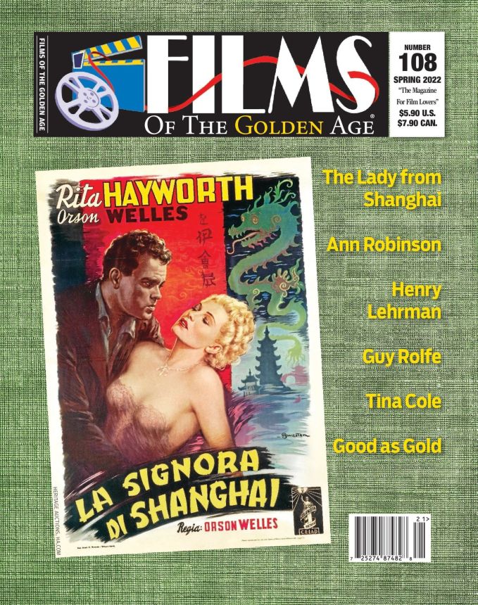 FILMS OF THE GOLDEN AGE magazine side cover Issue 108 Spring 2022