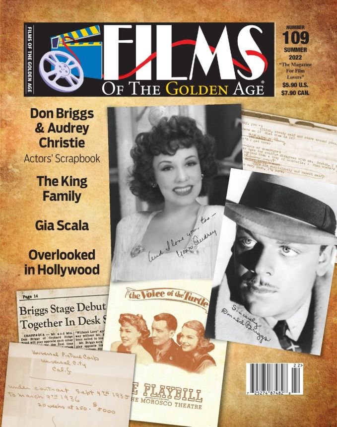 FILMS OF THE GOLDEN AGE magazine side cover Issue 109 Summer 2022