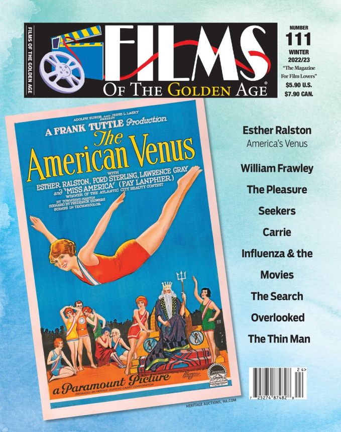 FILMS OF THE GOLDEN AGE magazine side cover Issue 111 Winter 2022