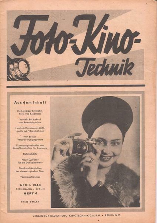 FOTO-KINO-TECHNIK magazine side cover  April 1948