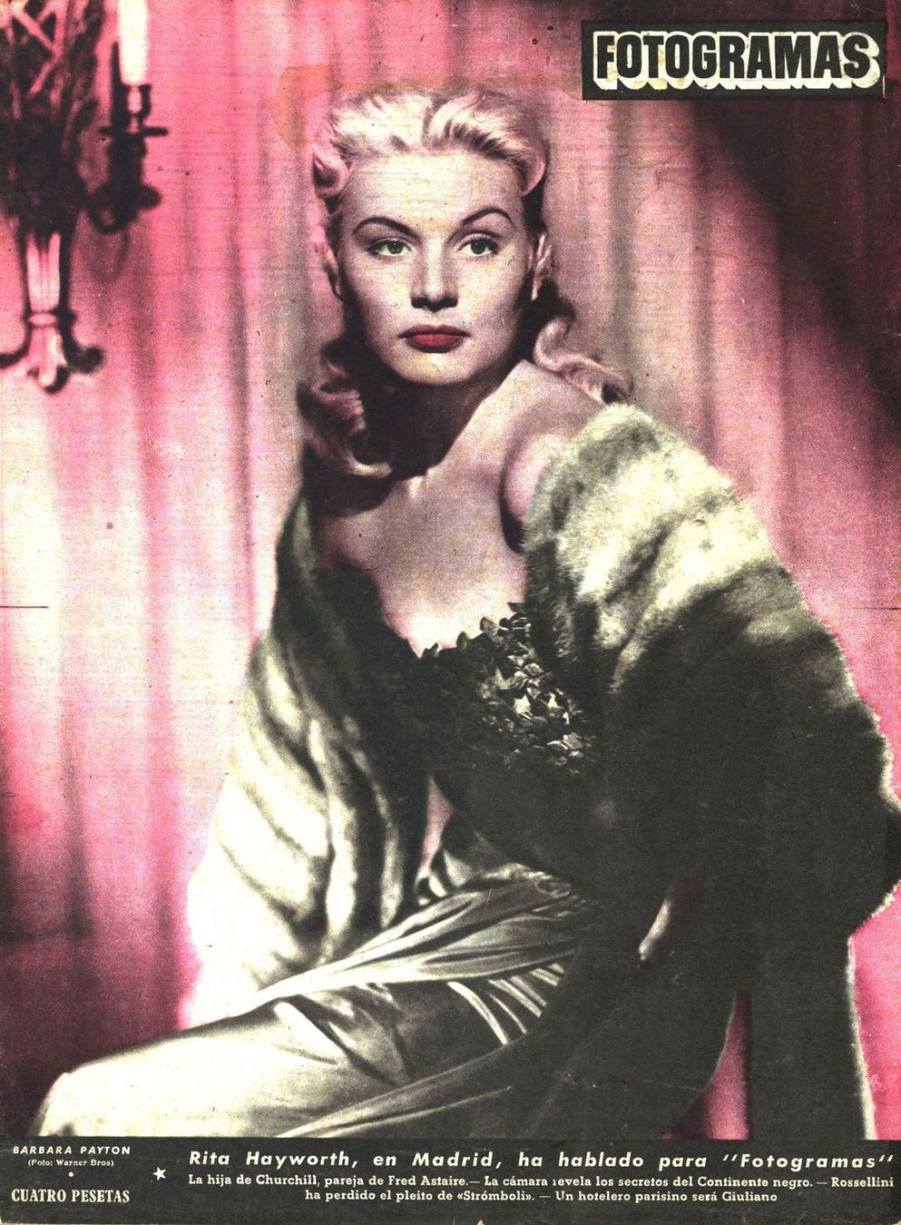 FOTOGRAMAS magazine side cover Issue 107 1 December 1950