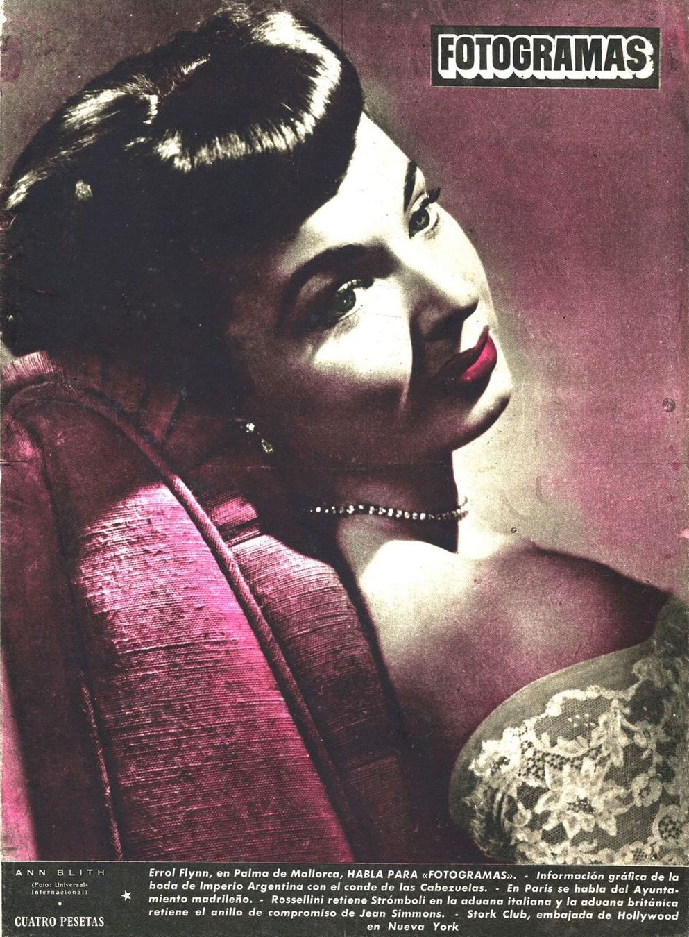 FOTOGRAMAS magazine side cover Issue 109 15 December 1950