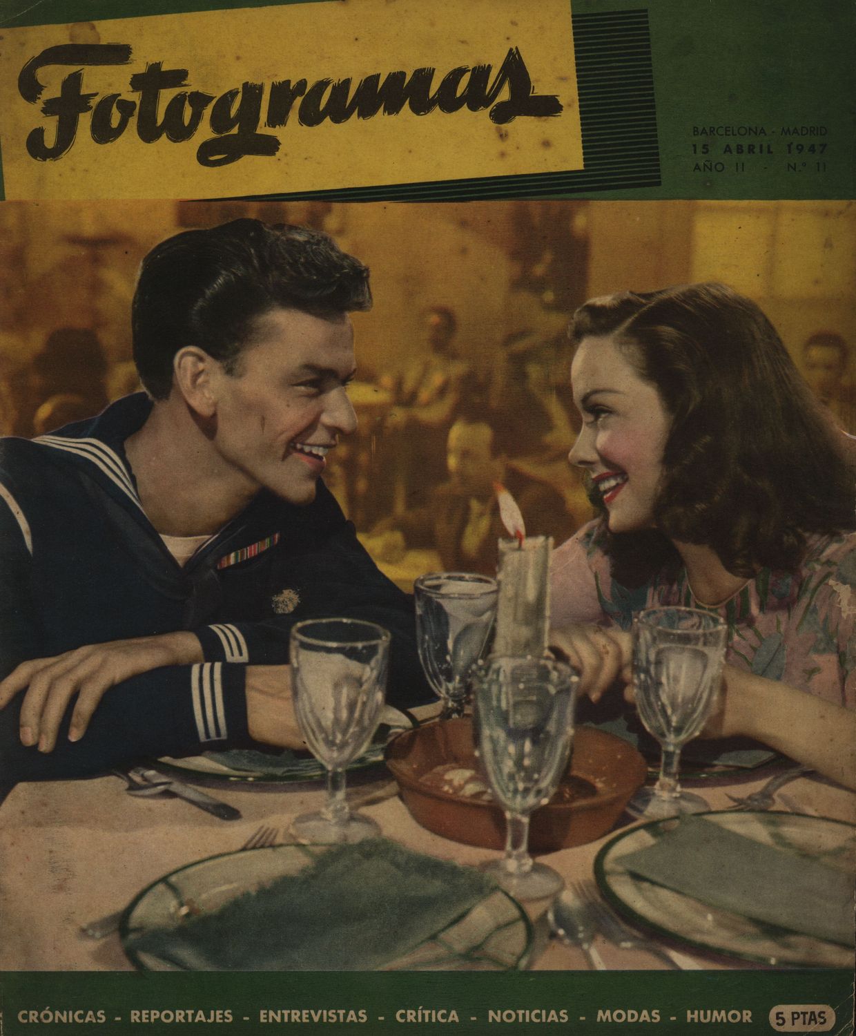 FOTOGRAMAS magazine side cover Issue 11 15 April 1947