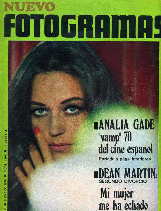 FOTOGRAMAS magazine side cover Issue 1108 9 January 1970