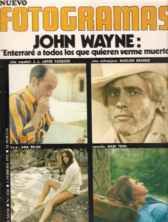 FOTOGRAMAS magazine side cover Issue 1216 4 February 1972