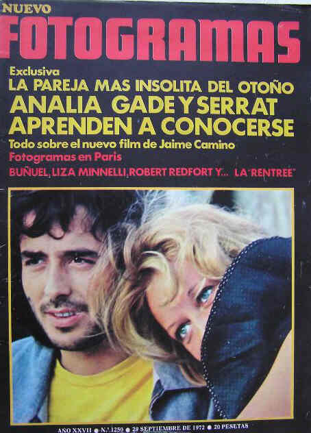 FOTOGRAMAS magazine side cover Issue 1250 29 September 1972