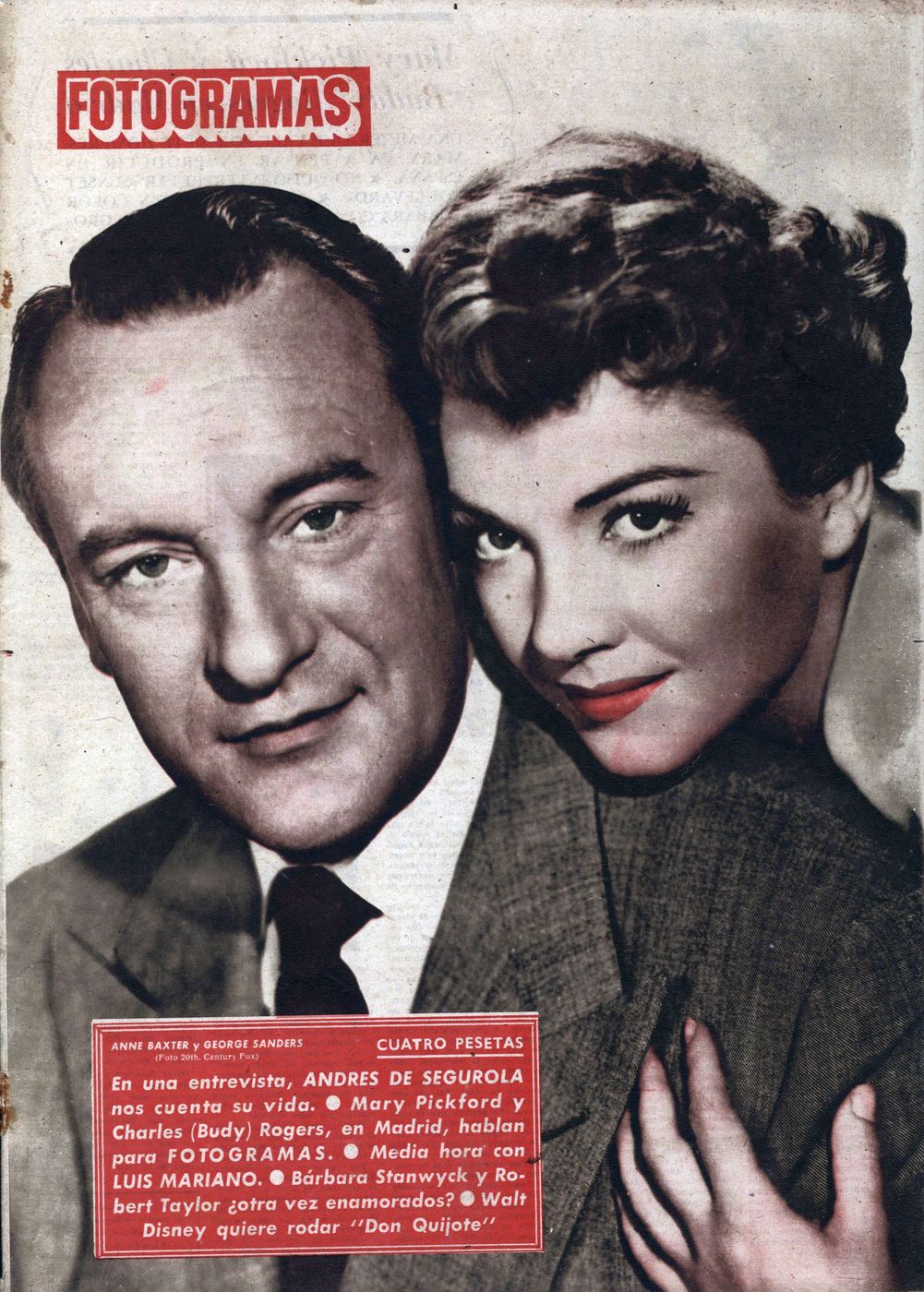 FOTOGRAMAS magazine side cover Issue 139 13 July 1951