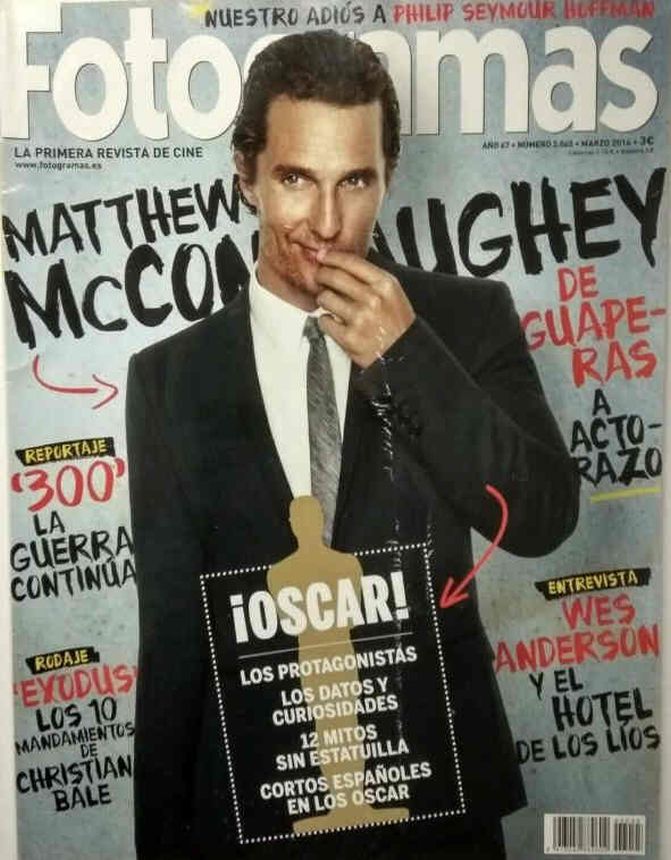 FOTOGRAMAS magazine side cover Issue 2045 March 2014