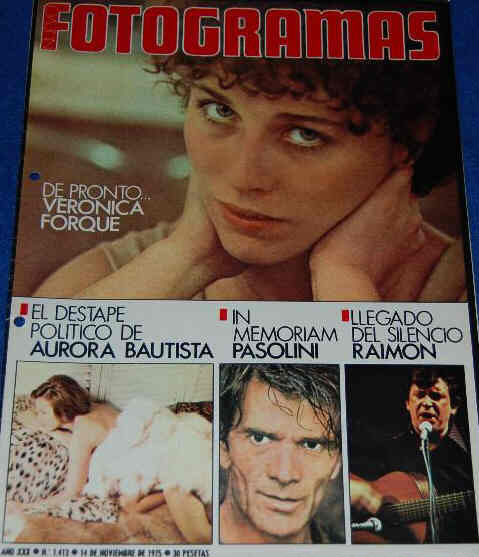 FOTOGRAMAS magazine side cover Issue 1413 14 November 1975