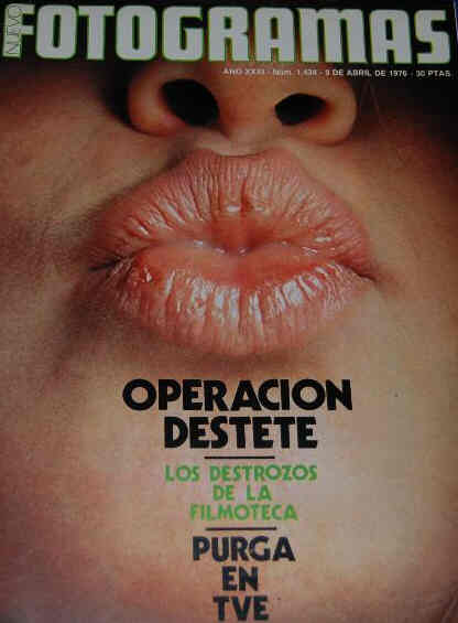 FOTOGRAMAS magazine side cover Issue 1434 9 April 1976