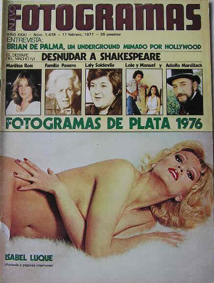 FOTOGRAMAS magazine side cover Issue 1478 11 February 1977