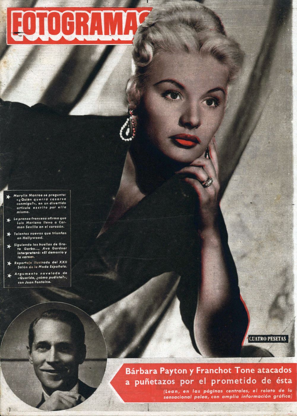 FOTOGRAMAS magazine side cover Issue 150 28 September 1951