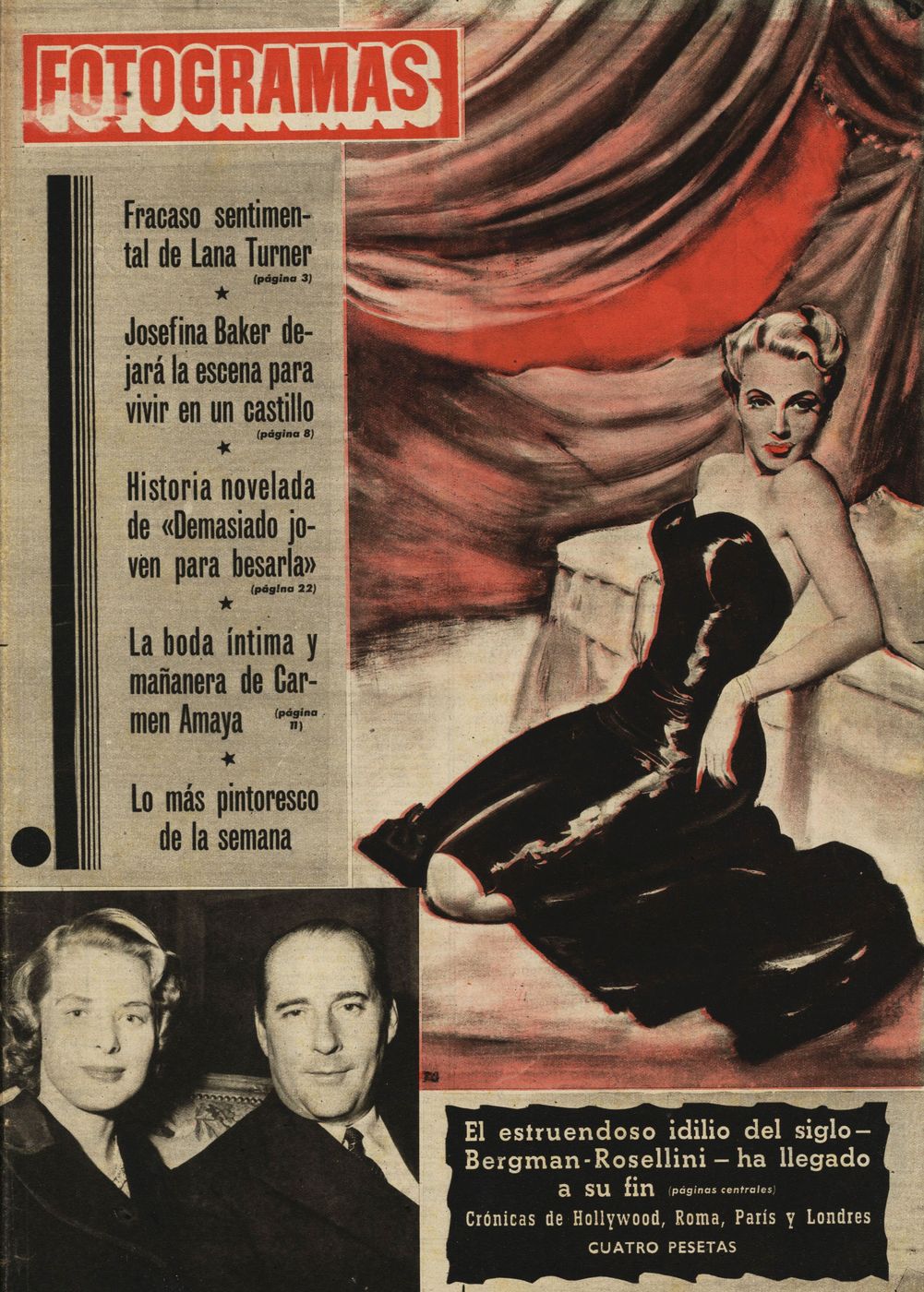 FOTOGRAMAS magazine side cover Issue 154 26 October 1951