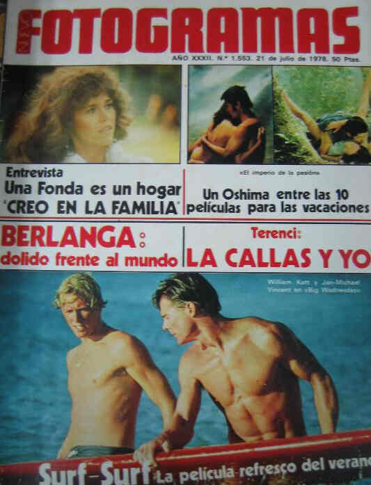FOTOGRAMAS magazine side cover Issue 1553 21 July 1978
