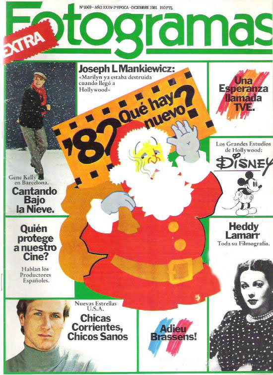 FOTOGRAMAS magazine side cover Issue 1669 December 1981