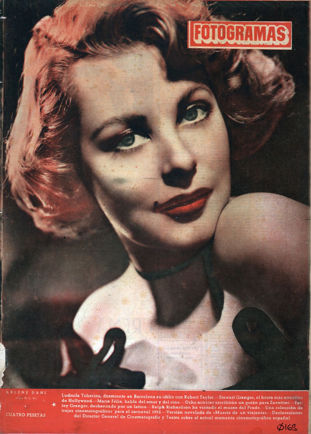 FOTOGRAMAS magazine side cover Issue 168 1 February 1952