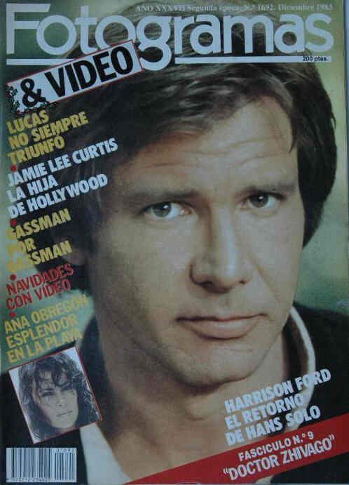 FOTOGRAMAS magazine side cover Issue 1692 December 1983
